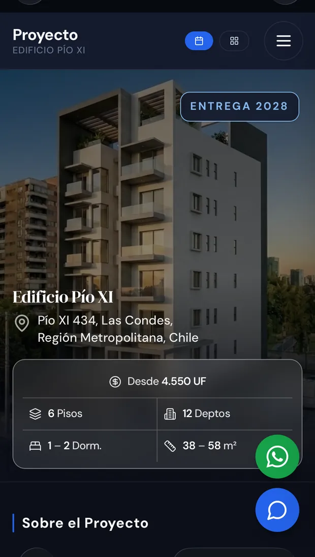El proyecto abierto en un celular